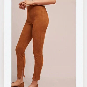 Anthropologie faux suede legging pants in cedar. Sz 25